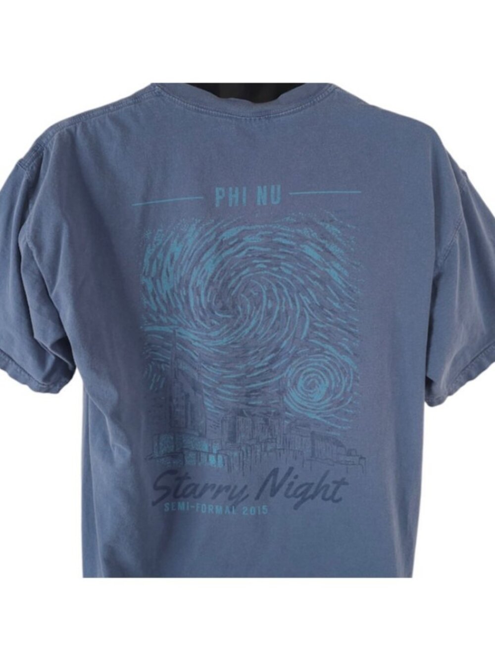 Vincent Van Gogh T Shirt Mens Size Large Blue Starry Night Phi Nu Semi Formal